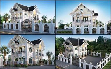 Mẫu biệt thự 1 tầng mái thái đẹp kiểu pháp nhà anh Đông Kiên Giang