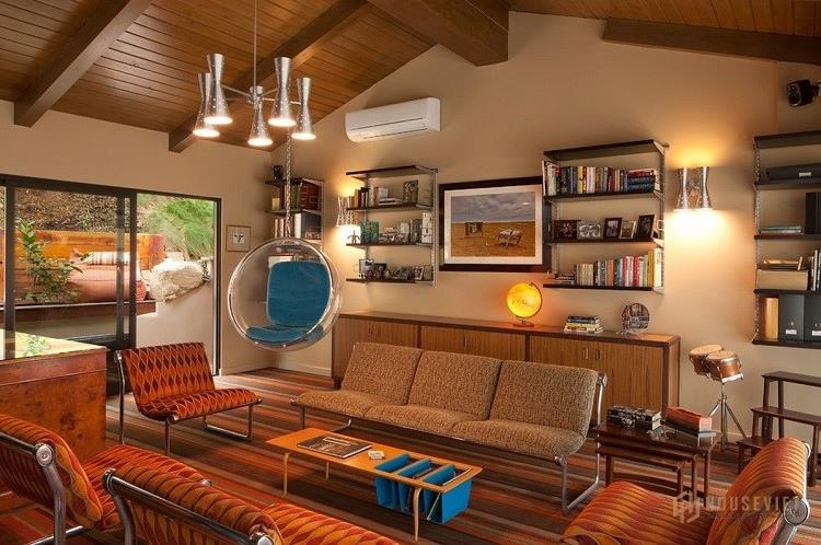Thiết kế phòng khách chung cư đẹp phong cách retro