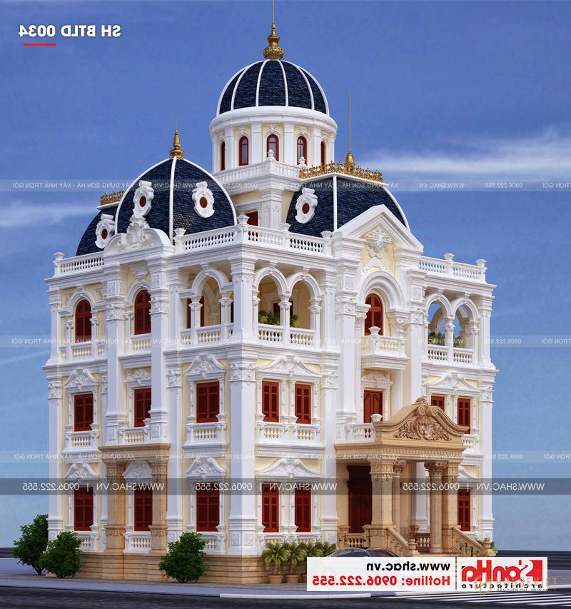 Biệt thự lâu đài 4 tầng rộng 185m2 tại Hải Dương - SH BTLD 0034 4 Những lâu đài Pháp hiện lên với sự uy quyền và sang trọng của kiến trúc cao cấp