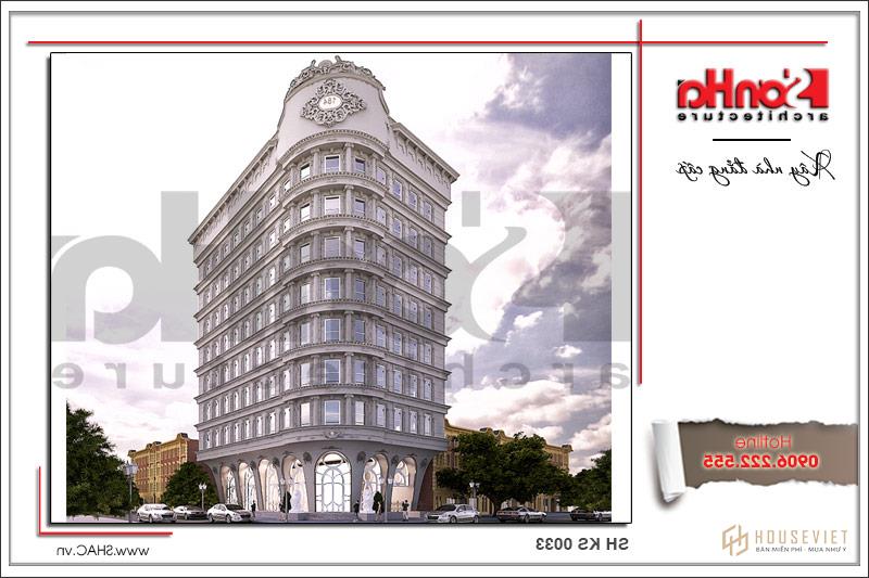 Mẫu thiết kế khách sạn tiêu chuẩn 4 sao kiến trúc đẹp tại Sài Gòn - SH KS 0033 1 Khách sạn boutique kiểu Pháp KS 0033