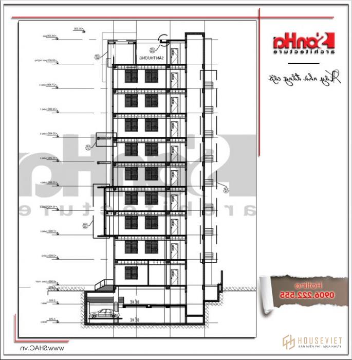 Thiết kế khách sạn 4 sao kiến trúc đẹp tại Sài Gòn - SH KS 0033 41 Khu AC của khách sạn boutique kiểu Pháp SH KS 0033
