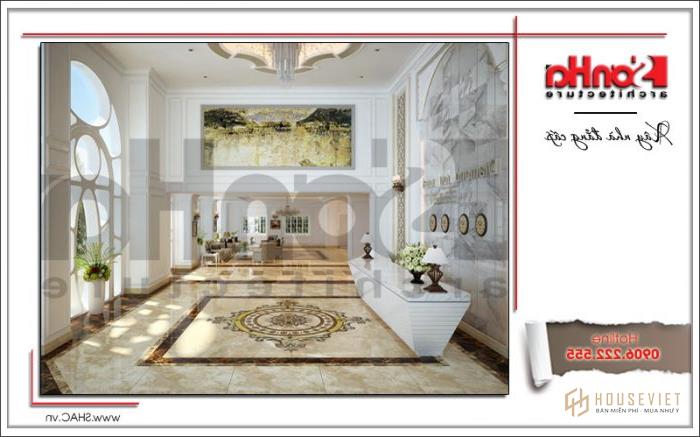 Thiết kế khách sạn 4 sao kiến trúc đẹp tại Sài Gòn - SH KS 0033 44 Thiết kế nội thất khu lễ tân khách sạn cổ điển sh ks 0033
