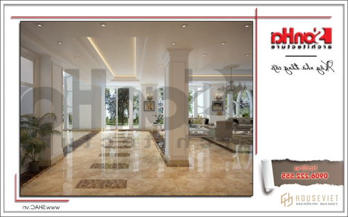 Thiết kế khách sạn tiêu chuẩn 4 sao kiến trúc đẹp tại Sài Gòn - SH KS 0033 51 Thiết kế nội thất sảnh khách sạn cổ điển sh ks 0033