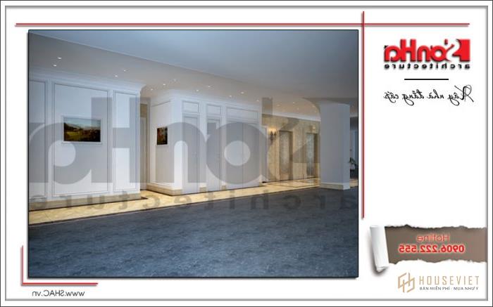 Mẫu thiết kế khách sạn tiêu chuẩn 4 sao kiến trúc đẹp tại Sài Gòn - SH KS 0033 54 Mẫu nội thất sảnh thang máy khách sạn cổ điển sh ks 0033
