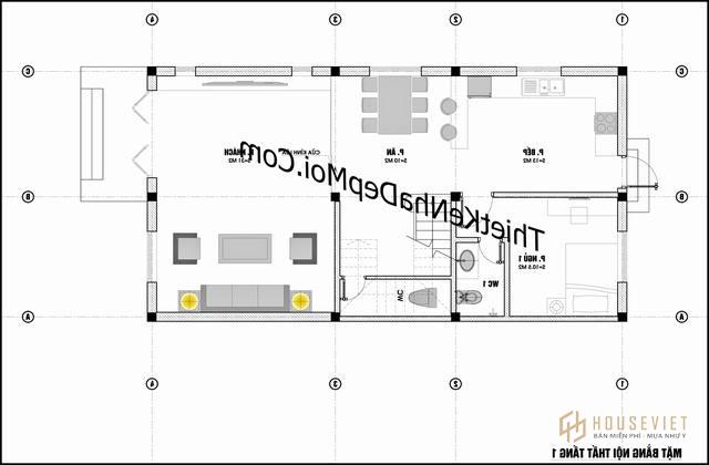 Bản vẽ nhà mái thái 7m 3 tầng