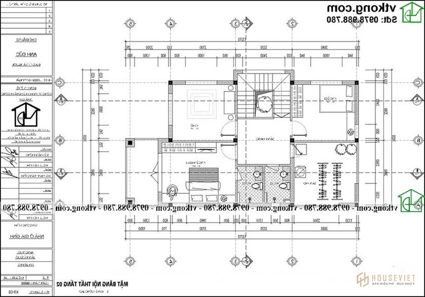 Thiết Kế Biệt Thự 2 Tầng 7x11m Có 3 Phòng Ngủ Ndbt