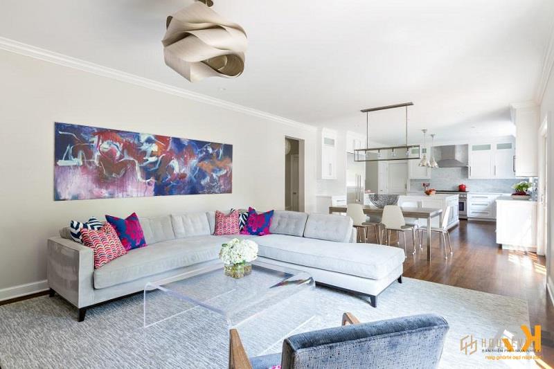 Decor phòng khách bằng thảm trải sàn