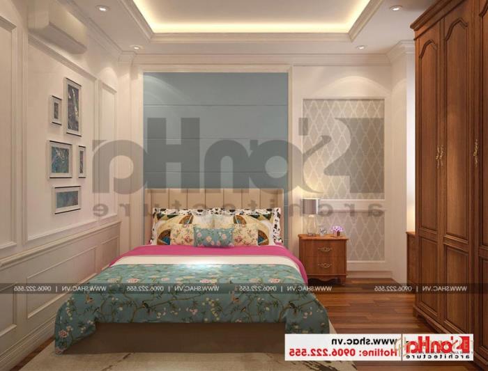 Mẫu nhà ống 3 tầng kiểu Pháp mặt tiền 4,5m tại Hải Phòng - SH NOP 0159 64 Đây cũng là một phương án thiết kế nội thất phòng ngủ rất được ưa chuộng
