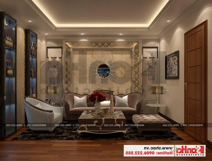 Mẫu nhà ống 3 tầng kiểu Pháp mặt tiền 4,5m tại Hải Phòng - SH NOP 0159 65 Thiết kế nội thất phòng hát phong cách cổ điển trang nhã