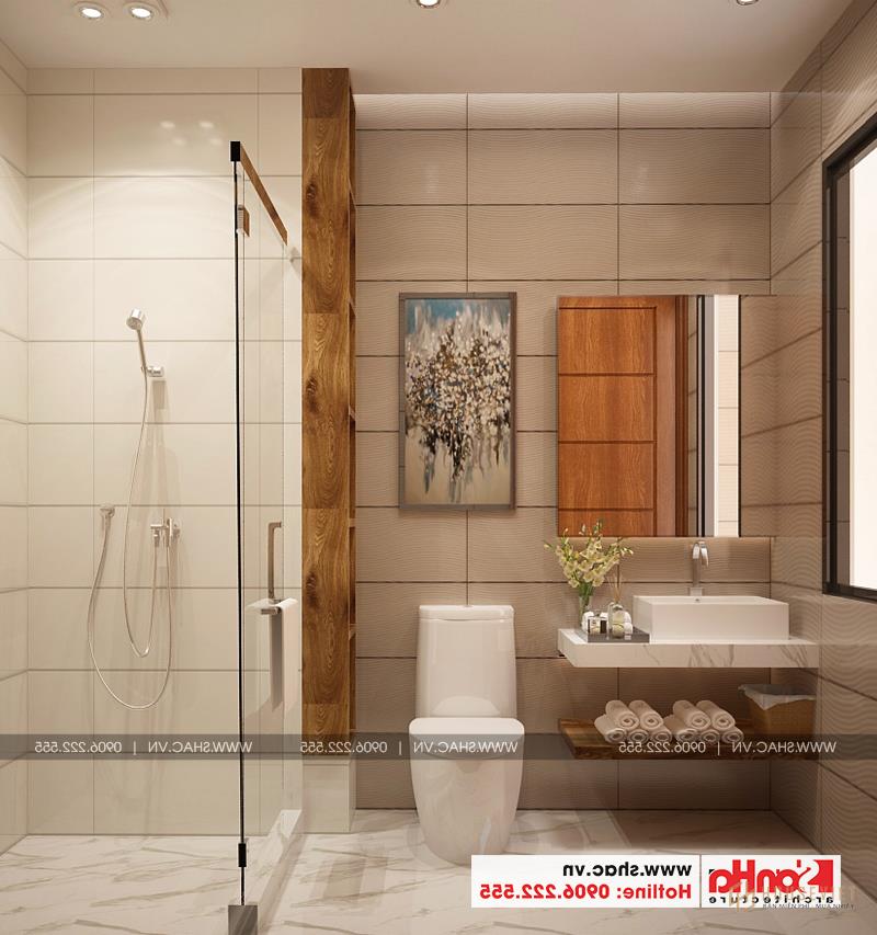 Mẫu nhà ống 3 tầng kiểu Pháp mặt tiền 4,5m tại Hải Phòng - SH NOP 0159 67 Phương án thiết kế phòng tắm và vệ sinh cho nhà phố kiến trúc pháp 3 tầng