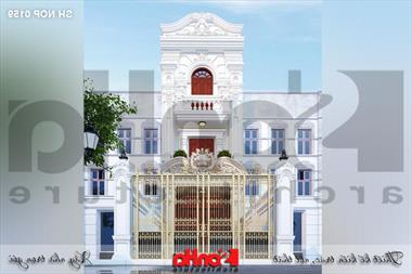 Mẫu nhà ống 3 tầng kiểu Pháp mặt tiền 4,5m tại Hải Phòng - SH NOP 0159