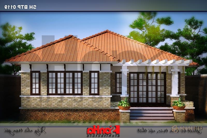Ngắm mẫu thiết kế biệt thự mini 1 tầng đẹp diện tích 150m2 tại Quảng Ninh - SH BTP 0119 1 Mẫu thiết kế biệt thự mini 1 tầng diện tích 150m2