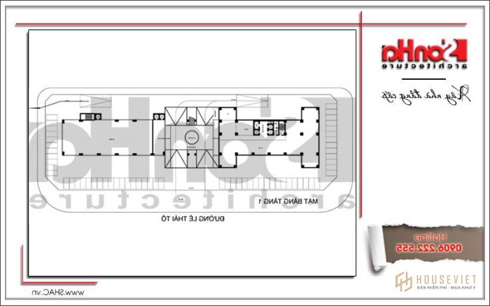 Mẫu thiết kế khách sạn cổ điển 4 sao sang trọng tại Bắc Ninh - SH KS 0034 11 Mặt bằng tầng 1 điển hình khách sạn 4 sao Bắc Ninh sh ks 0034