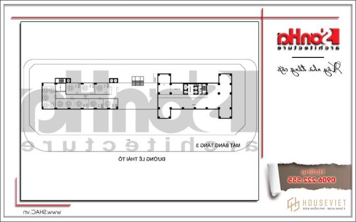 Thiết kế khách sạn 4 sao cổ điển sang trọng tại Bắc Ninh - SH KS 0034 13 Mặt bằng tầng 3 điển hình khách sạn 4 sao Bắc Ninh sh ks 0034