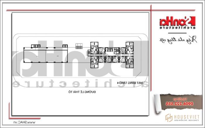 Mẫu thiết kế khách sạn cổ điển 4 sao sang trọng tại Bắc Ninh - SH KS 0034 15 Mặt bằng tầng 4 điển hình khách sạn 4 sao Bắc Ninh sh ks 0034