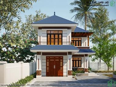Mẫu thiết kế nhà 2 tầng hình chữ L 10x12m ở Thái Bình NDBT2T108
