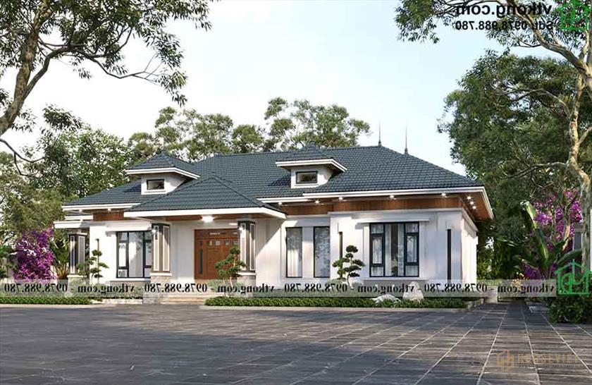 Mẫu Nhà 1 Lầu 4 Phòng Ngủ 20x14m Siêu đẹp tại Phú Thọ Bt1t84