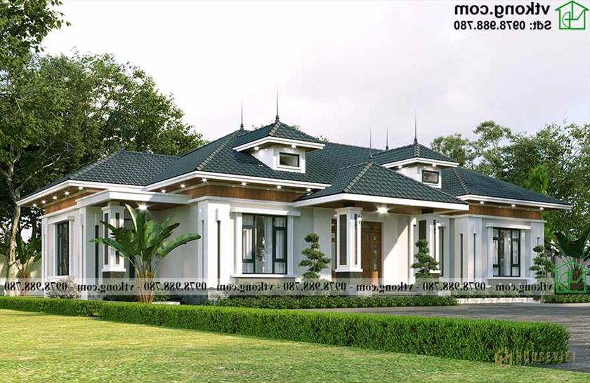 Mẫu Nhà 1 Lầu 4 Phòng Ngủ 20x14m Siêu đẹp tại Phú Thọ Bt1t84