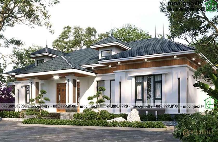 Mẫu Nhà 1 Lầu 4 Phòng Ngủ 20x14m Siêu đẹp tại Phú Thọ Bt1t84