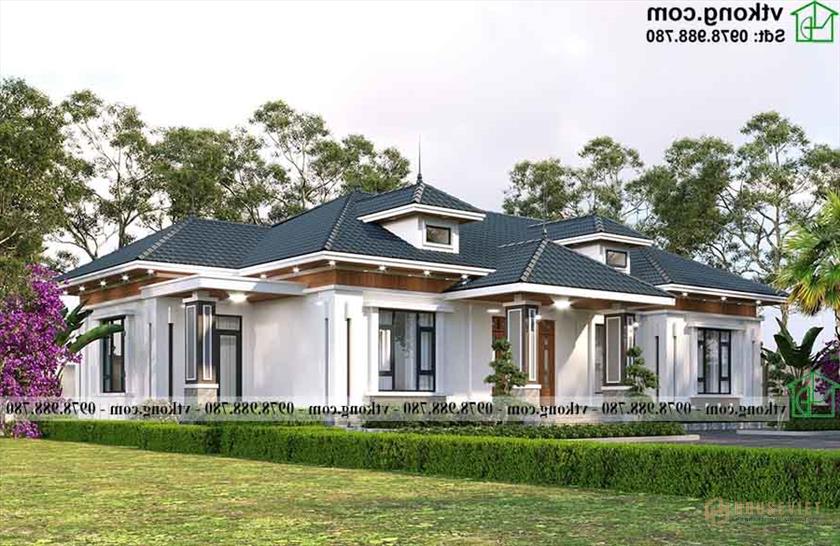 Mẫu Nhà 1 Lầu 4 Phòng Ngủ 20x14m Siêu đẹp tại Phú Thọ Bt1t84