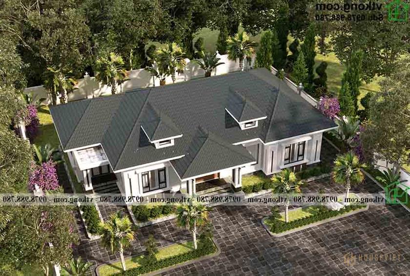 Mẫu Nhà 1 Lầu 4 Phòng Ngủ 20x14m Siêu đẹp tại Phú Thọ Bt1t84