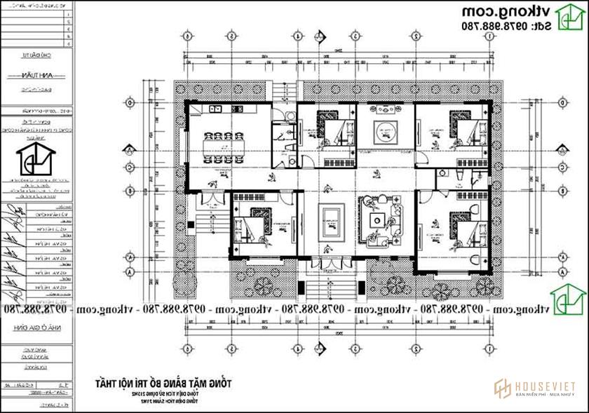 Mẫu Nhà 1 Lầu 4 Phòng Ngủ 20x14m Siêu đẹp tại Phú Thọ Bt1t84
