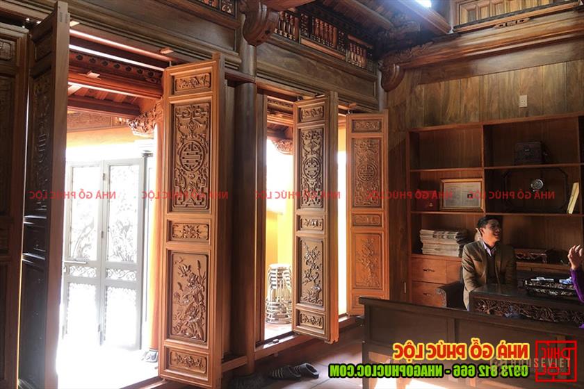 Không gian nội thất nhà gỗ 3 gian