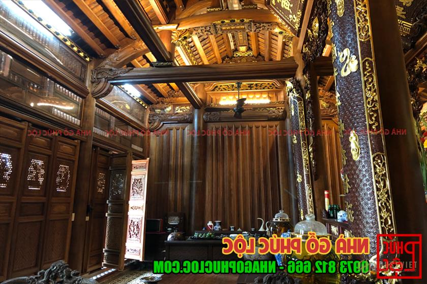 Bên trong ngôi nhà gỗ lim 3 gian