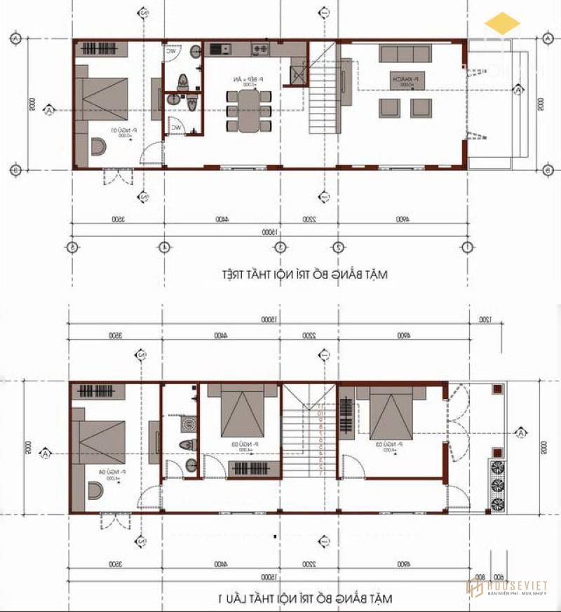 Bản Vẽ Nhà 2 Tầng 5 × 15 Full | 47 Mẫu Thiết Kế Nội Thất 2022 T07/2022