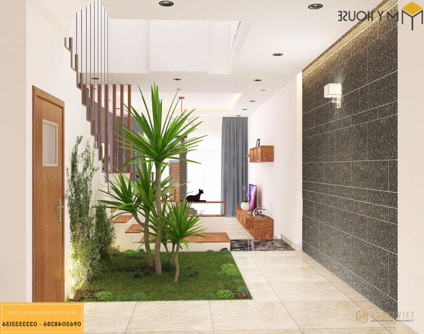 Bản vẽ 3D nội thất phòng khách - View 2