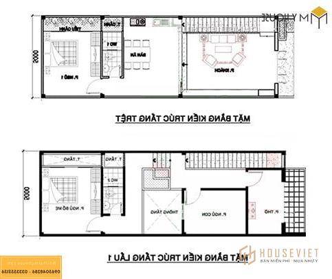 Bản vẽ mẫu thiết kế nhà phố 5x10