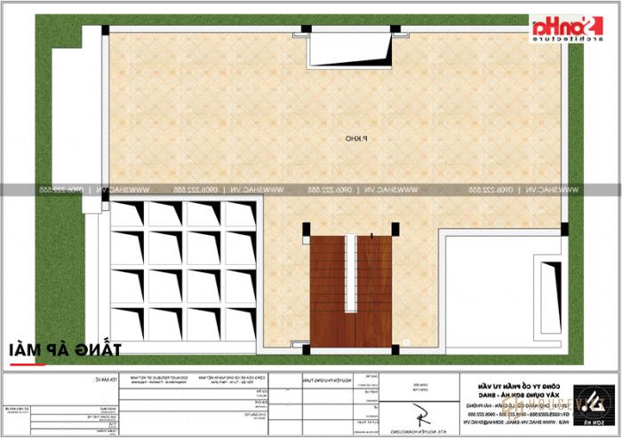 Xem ngay mẫu mặt tiền nhà phố tân cổ điển 3 tầng diện tích 158,4m2 đẹp tại Hải Phòng - SH NOP 0158 24 Tầng áp mái của nhà phố tại Hải Phòng lý tưởng để thiết kế nhà kho