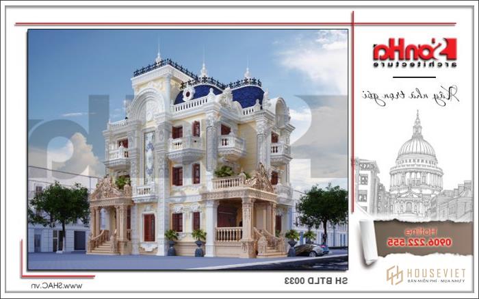 Biệt thự lâu đài cổ điển 4 tầng 140m2 sang trọng tại Sài Gòn - SH BTLD 0033 7 Vẻ đẹp và sự sang trọng của kiến trúc ngoại thất bao trùm toàn bộ không gian