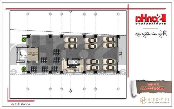 Mẫu thiết kế khách sạn 3 sao 12 tầng tại Hải Phòng - SH KS 0035 3 Mặt bằng công năng tầng 1 khách sạn 3 sao