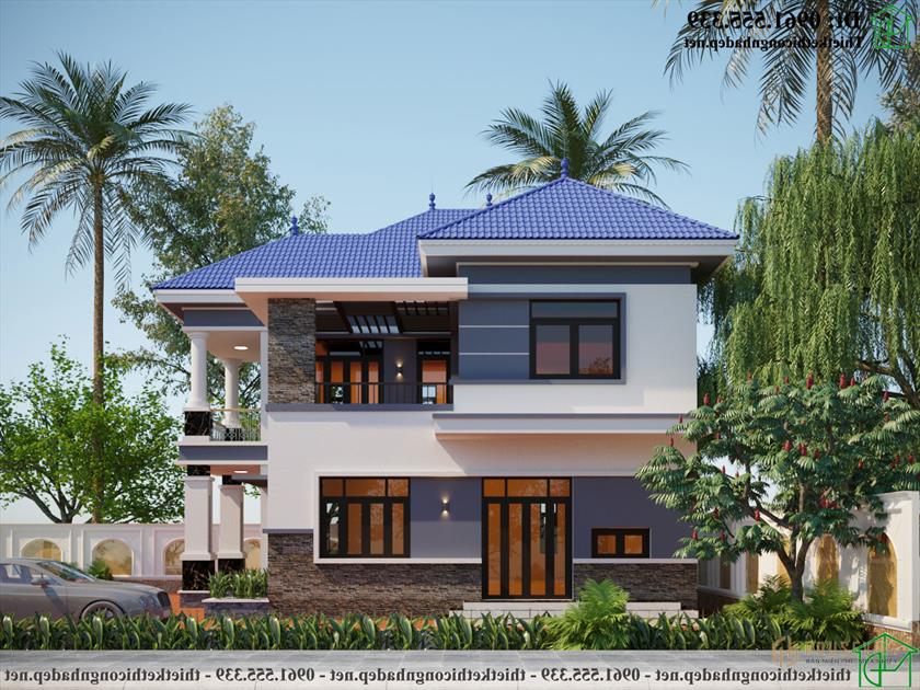 Mẫu thiết kế nhà 2 tầng mái thái hiện đại kiểu nhật