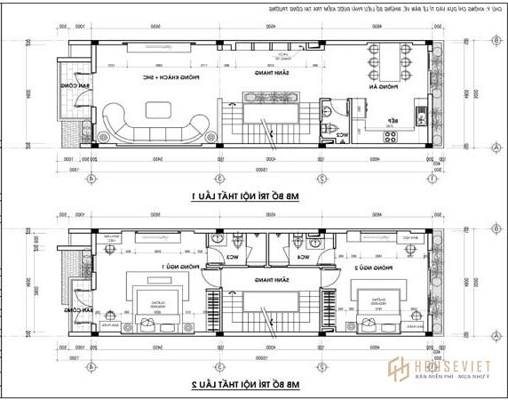 Mẫu thiết kế nhà phố 4,5 tầng mặt tiền 5m