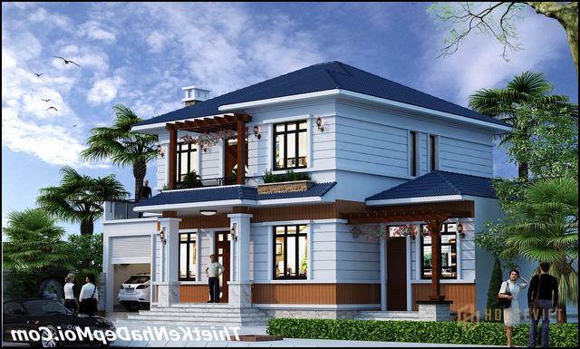 Mẫu nhà 2 tầng 6 phòng ngủ 2019