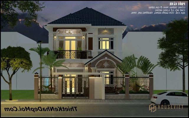 Biệt thự mái thái 2 tầng kiểu Nhật có 6 phòng ngủ