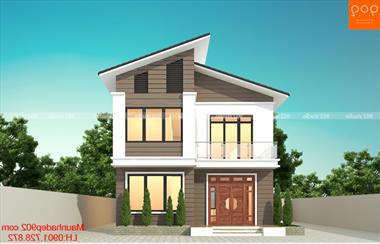 Mẫu nhà 2 tầng mái chéo chinh phục mọi ánh nhìn - BT198