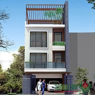 Thiết kế nhà phố 2 tầng 1 tum hiện đại