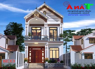 Mẫu nhà 2 tầng mái thái mặt tiền 7m ở Sóc Sơn, Hà Nội - Ms: CC58