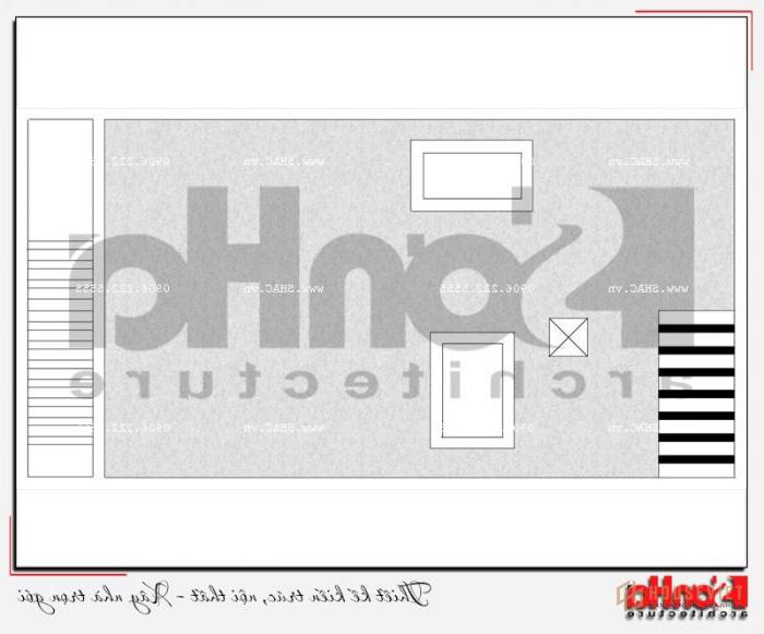 Mẫu nhà ống 5 tầng hiện đại đẹp mặt tiền 7m tại Hải Phòng - SH NOD 0182 29 Bản vẽ mặt bằng mái thái của mẫu nhà ống đẹp hiện đại tại Hải An, Hải Phòng được gia chủ rất hài lòng