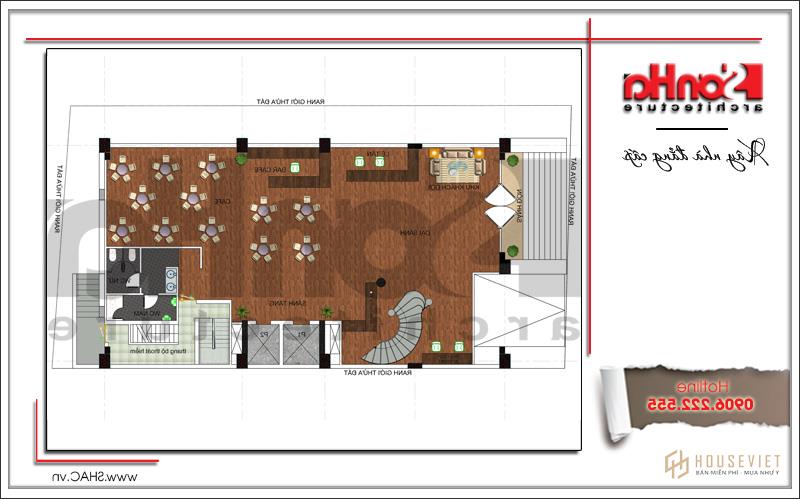 Thiết kế khách sạn 4 sao cổ điển tại Bắc Ninh - Khách sạn 0036 33 Mặt bằng công năng tầng hầm khách sạn Bắc Ninh Sh ks 0036