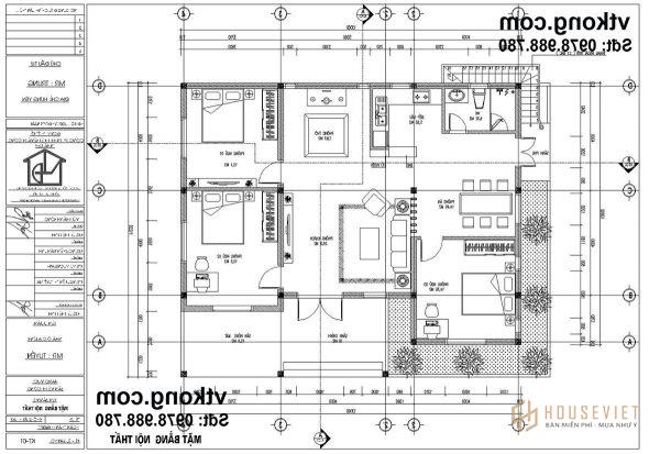 Phương án nội thất nhà cấp 4 đẹp NC411