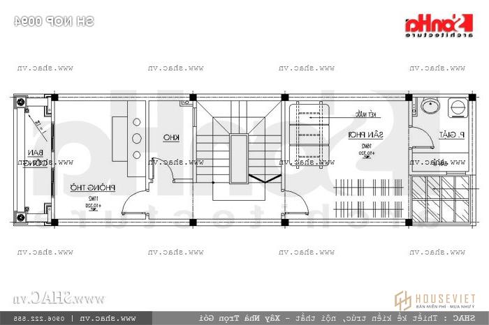 Mặt bằng công năng tầng 4 nhà phố 60m2 sh nop 0094