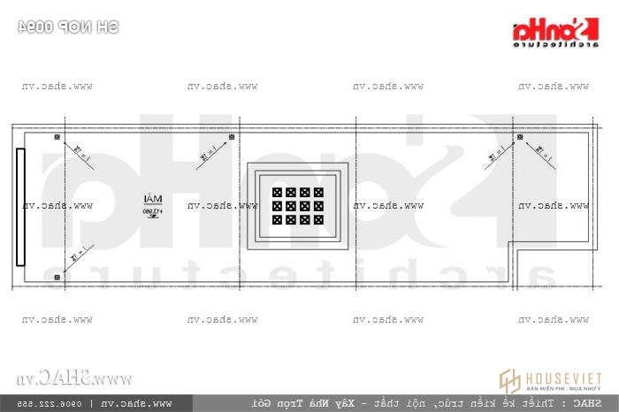 Mặt bằng mái thái nhà phố 60m2 sh nop 0094