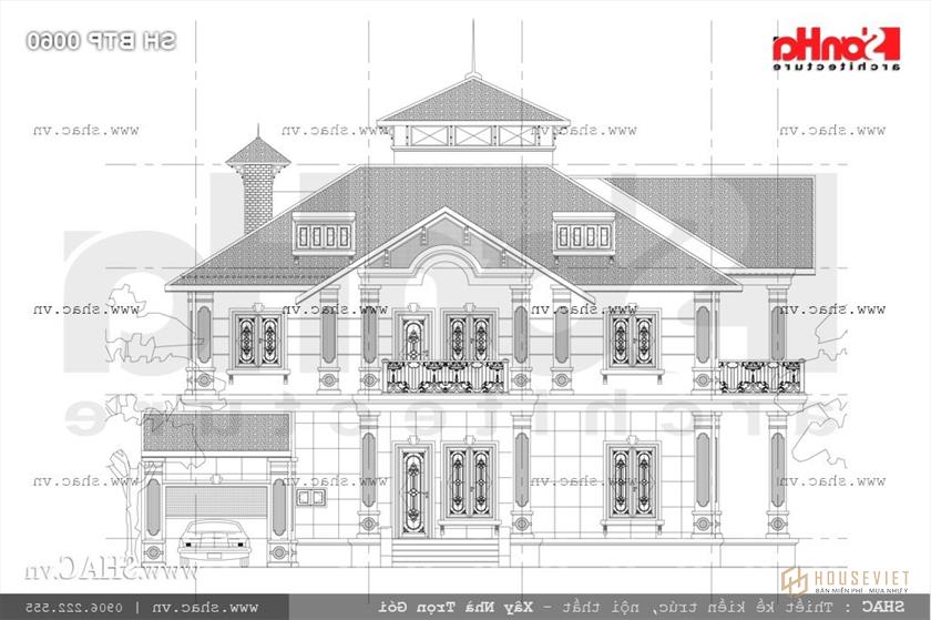 Bản vẽ mặt tiền biệt thự AD sh btp 0060