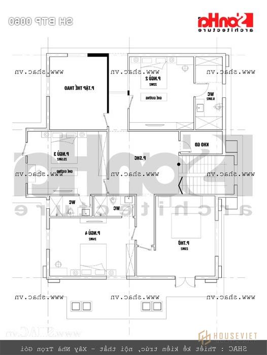 Mặt bằng tầng 2 sh btp 0060