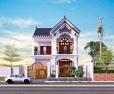 Biệt thự 2 tầng mặt tiền 7m với kiến ​​trúc siêu hấp dẫn