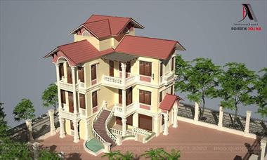 Thiết kế biệt thự tân cổ điển 3 tầng 200m2